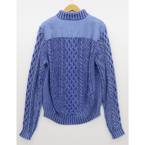 Vineyard Vines by Shep & Ian Tide Blue Men's 1/4 Zip Cableknit Sweater L - Picture 5 of 9